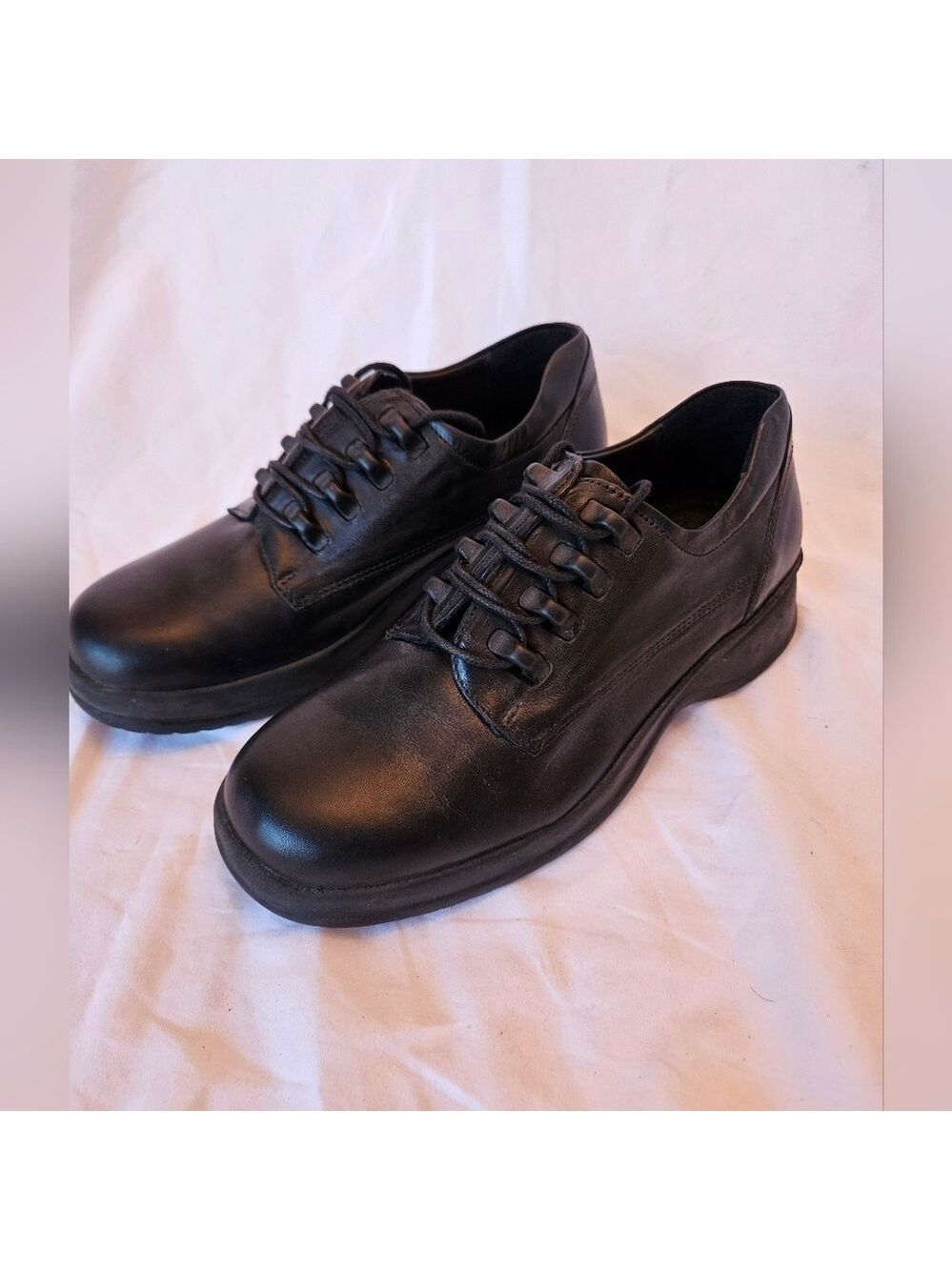 Volks Walkers Black Leather Lace-Up Oxford Leather Women's Shoes, NWOT, Size 36